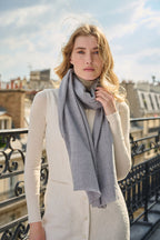 Étole - Écharpe en Cachemire, Laine Gris claire
