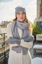 Étole - Écharpe en Cachemire, Laine Gris claire