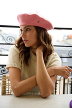Béret Parisien Emily en Laine Rose