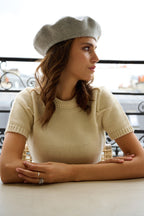 Béret Parisien Emily en Laine Gris chiné clair