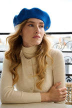 Béret Parisien Emily en Laine Bleu