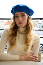 Béret Parisien Emily en Laine Bleu