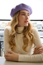 Béret Parisien Emily en Laine Poupre