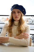 Béret Parisien Emily en Laine Bleu foncé