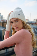 Bonnet en Laine et Cachemire Blanc