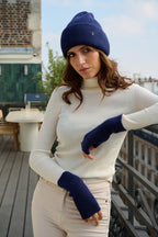 Bonnet en Laine et Cachemire Bleu marine