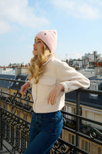 Bonnet en Laine et Cachemire Rose