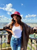 Audrey Bob Long 8 cm en Laine Bordeaux - Joe & Mey