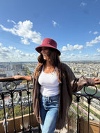 Audrey Bob Long 8 cm en Laine Bordeaux - Joe & Mey