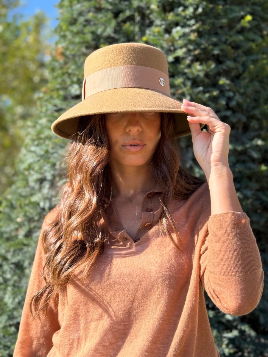 Audrey Bob Long 8 cm en Laine Camel - Joe & Mey