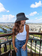 Audrey Bob Long 8 cm en Laine Gris chiné foncé - Joe & Mey