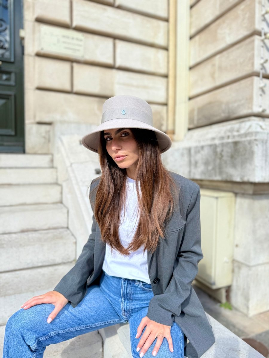 Audrey Bob Long 8 cm en Laine Taupe - Joe & Mey