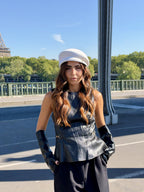 Asymmetric wool beret – White – view 9