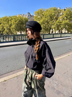 Asymmetric wool beret – Black – view 8
