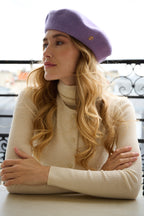 Béret Emily en laine – Pourpre – vue 1