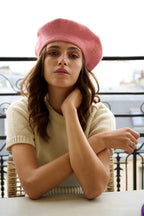 Béret Emily en laine – Rose – vue 2