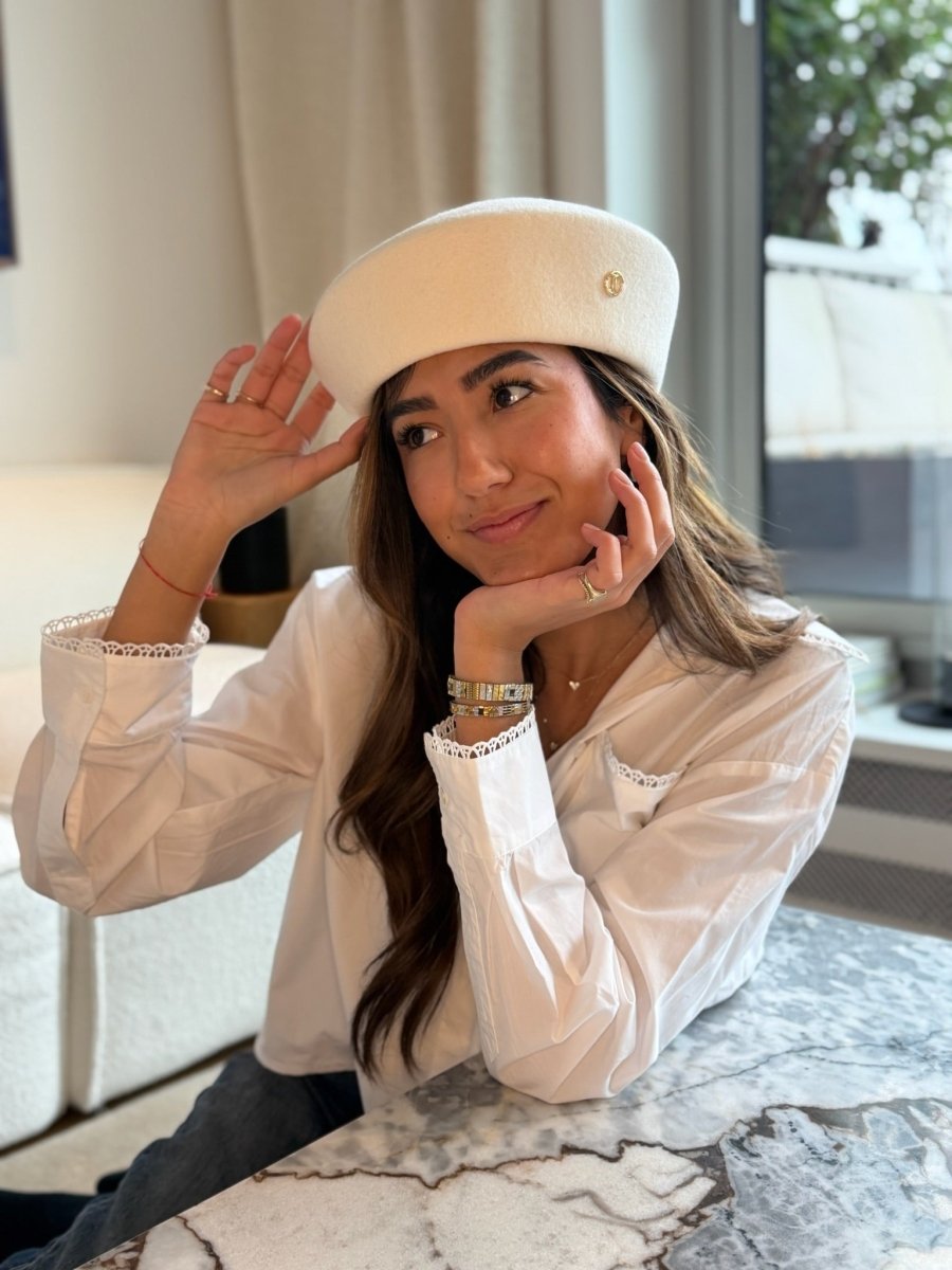 Béret Gigi en laine – Blanc – vue 3