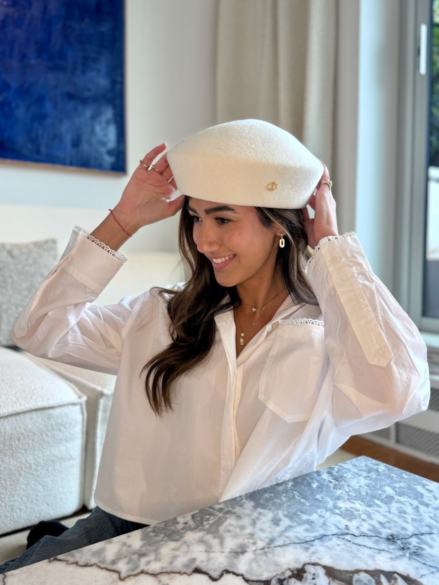 Béret Gigi en laine – Blanc – vue 5