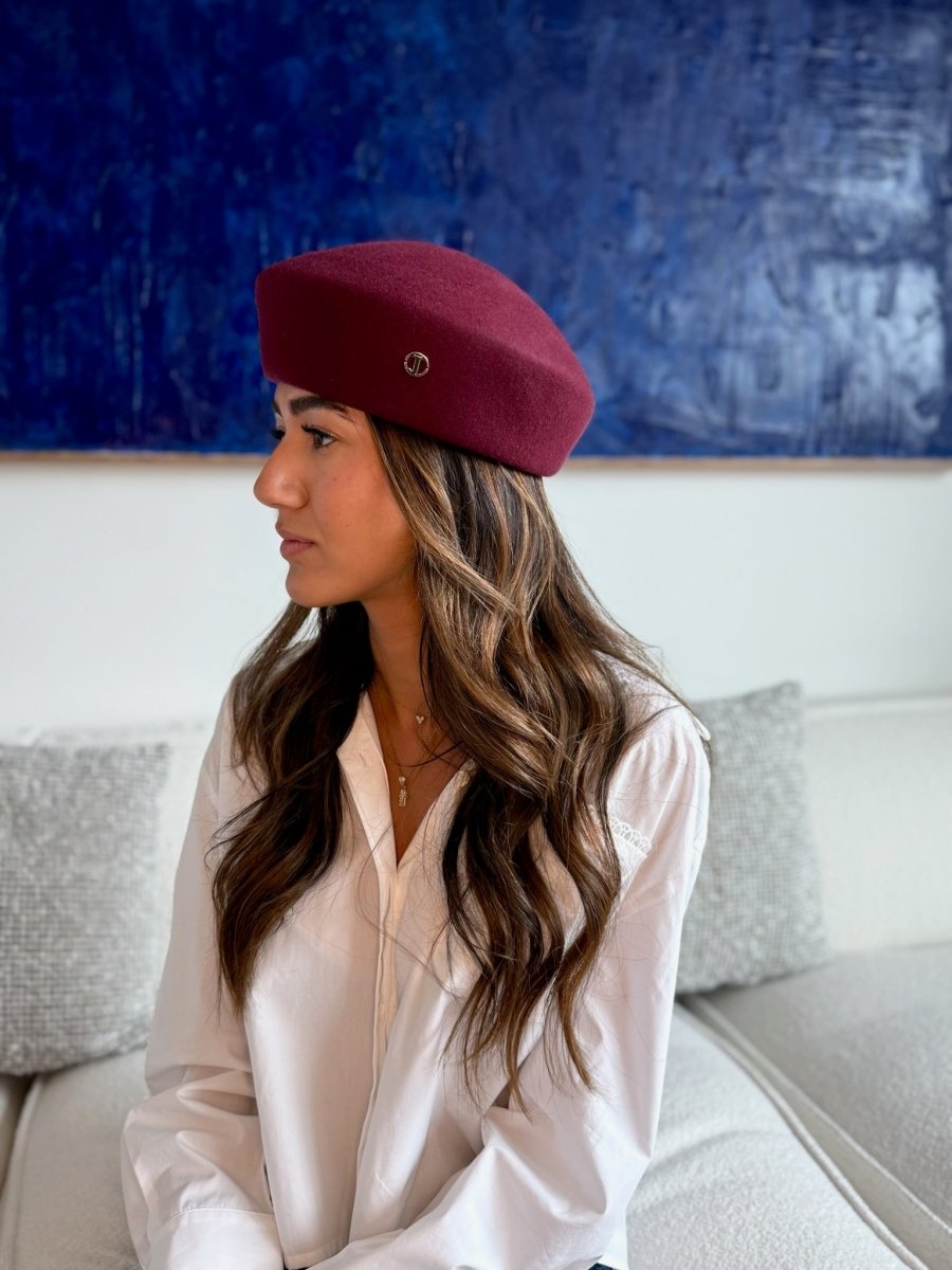 Béret Gigi en laine – Bordeaux – vue 3