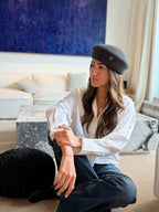 Béret Gigi en laine – Gris chiné foncé – vue 2