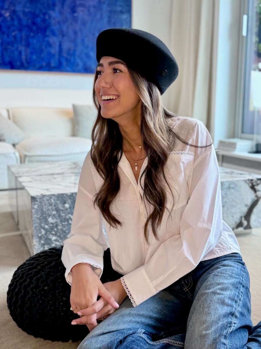 Béret Gigi en laine – Noir – vue 2