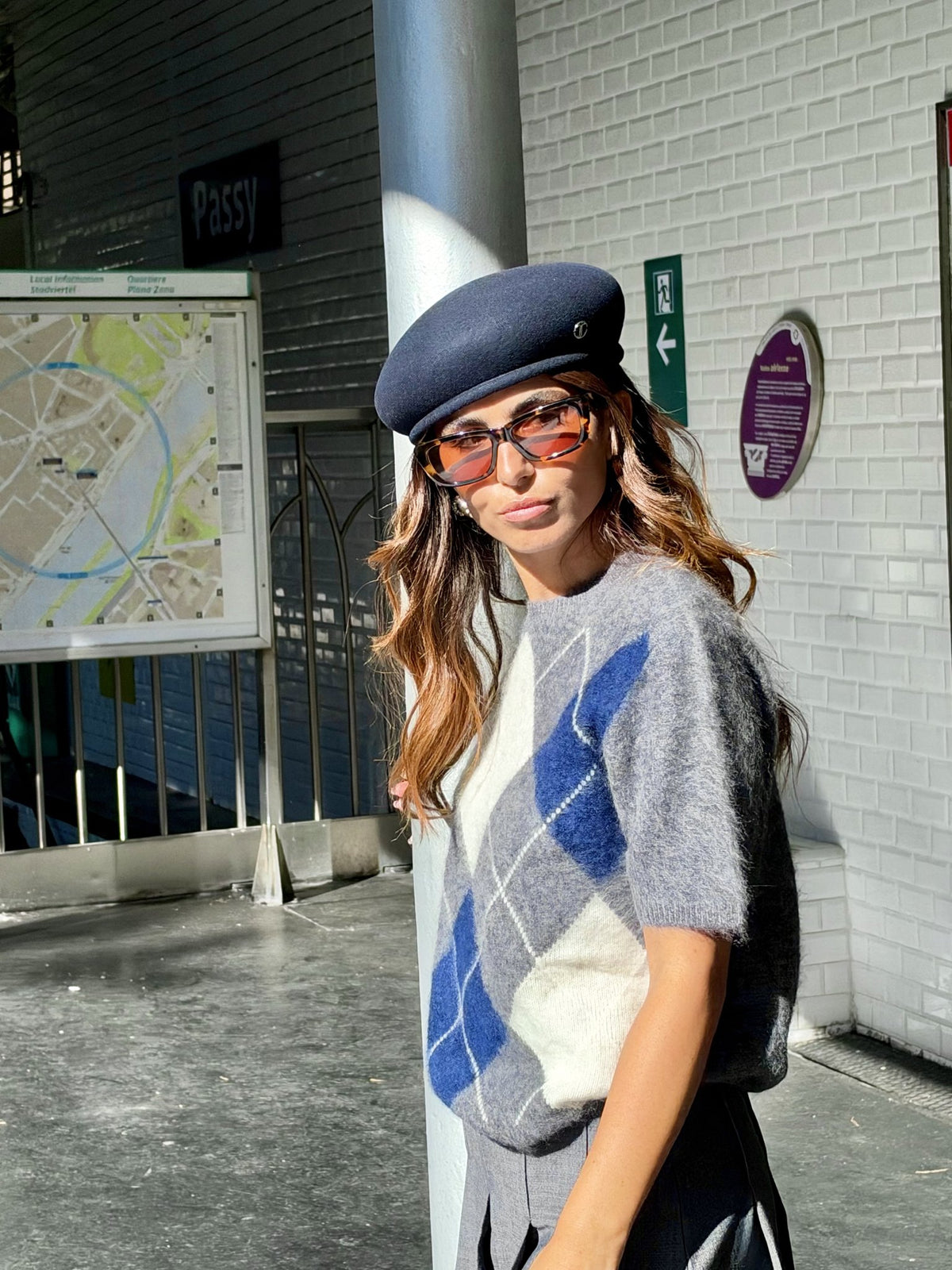Béret toque Gina en laine – Bleu marine
