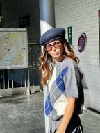 Béret toque Gina en laine – Bleu marine – vue 3