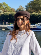 Béret toque Gina en laine – Choco – vue 1