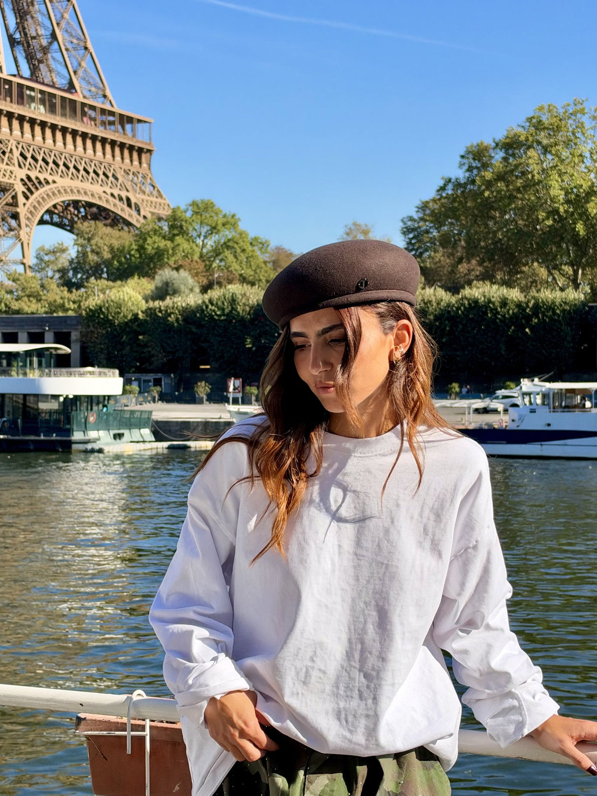 Béret toque Gina en laine – Choco – vue 2