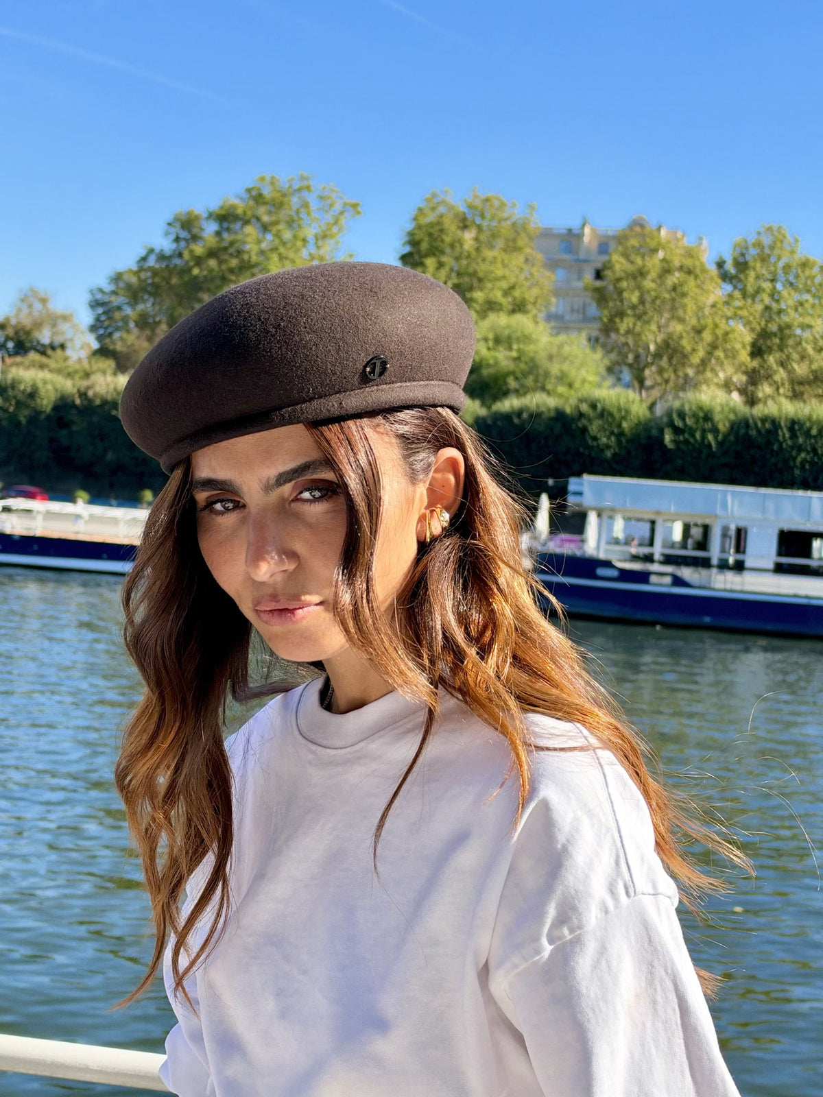 Béret toque Gina en laine – Choco – vue 5