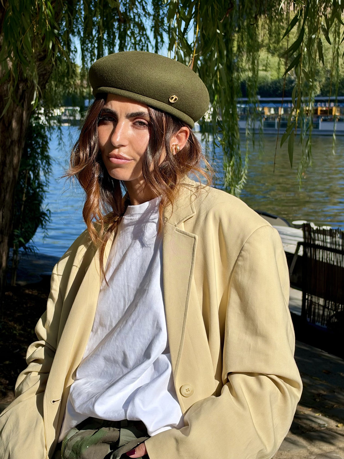 Béret toque Gina en laine – Kaki – vue 2