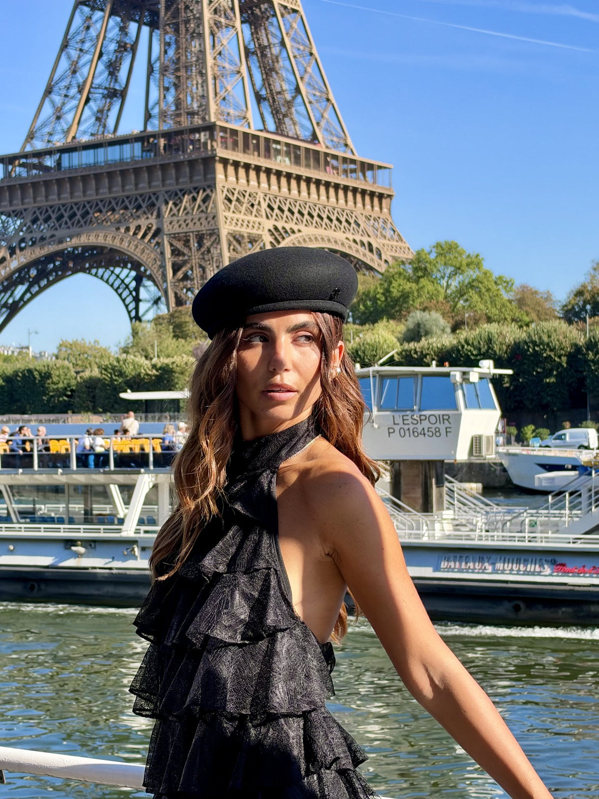 Béret toque Gina en laine – Noir – vue 1