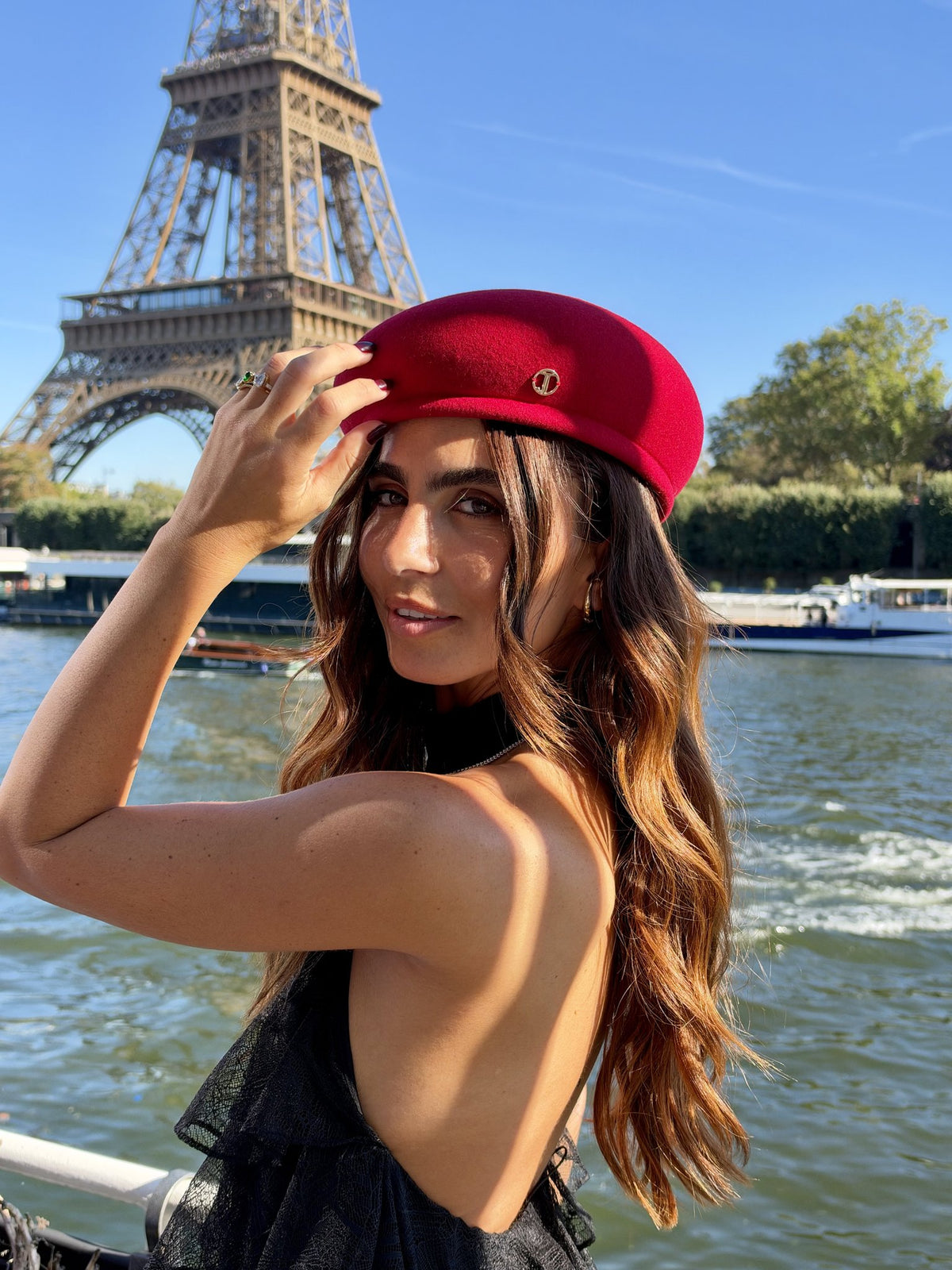 Béret toque Gina en laine – Rouge – vue 2