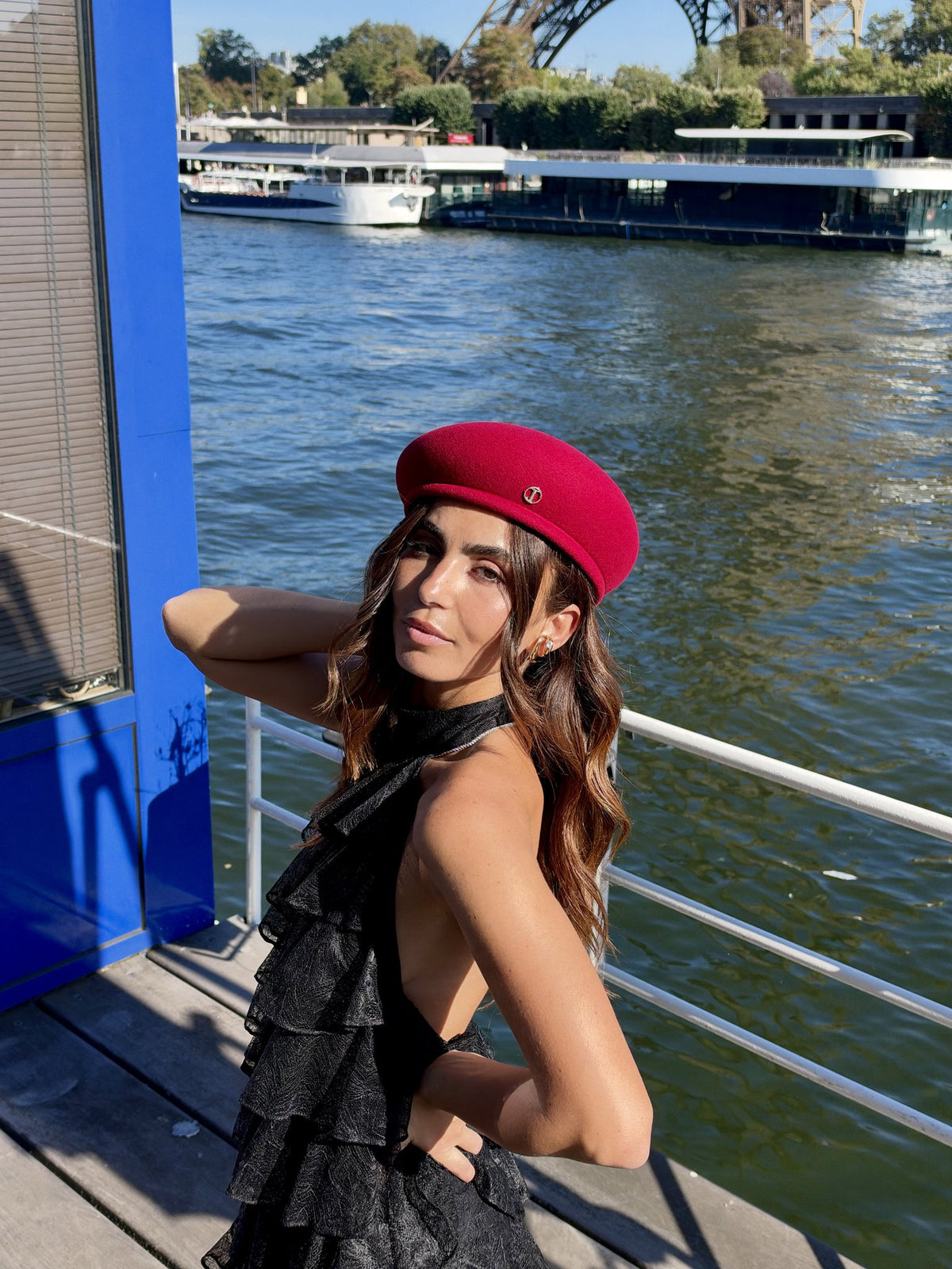 Béret toque Gina en laine – Rouge – vue 3