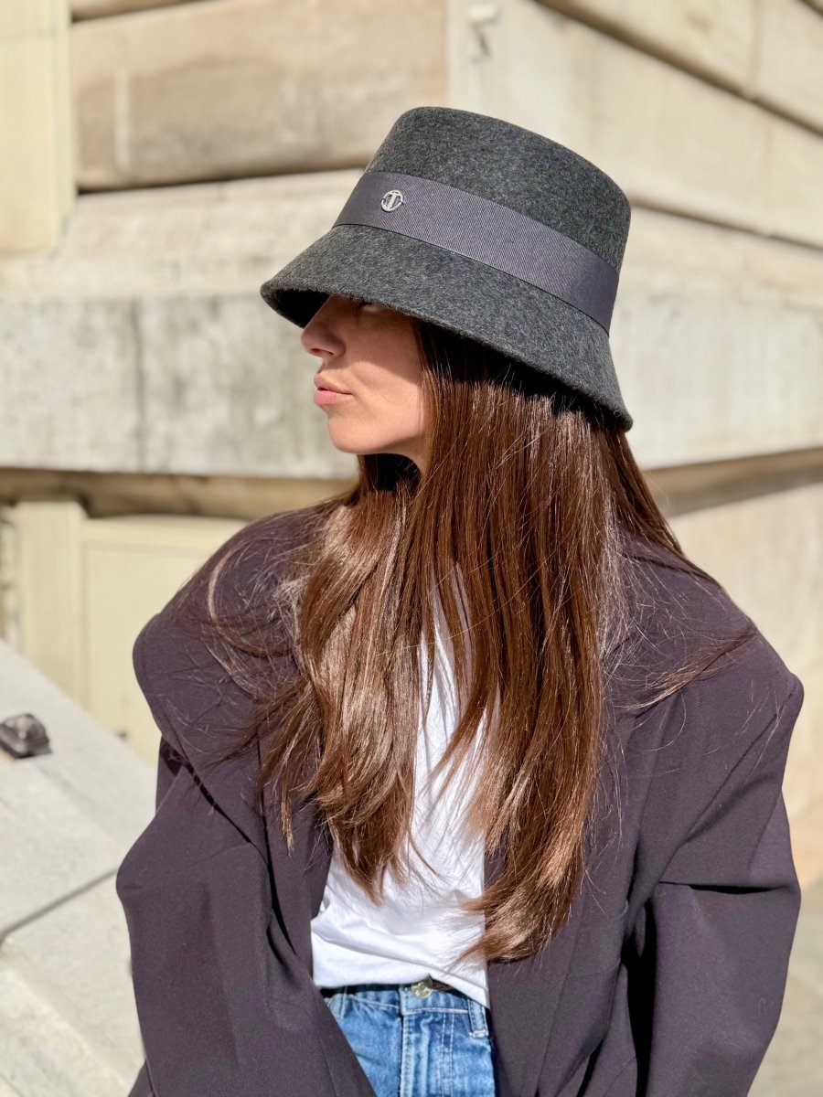 Bob Mary en laine – Gris chiné foncé – vue 3