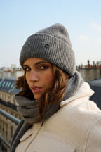 Bonnet en Laine et Cachemire Gris foncé chiné - Joe & Mey