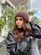 Bonnet en laine et cachemire – Choco – vue 1