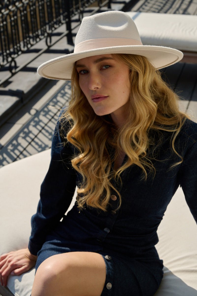 Borsalino Charlotte à Large Bord avec Ruban en Velours - Joe & Mey