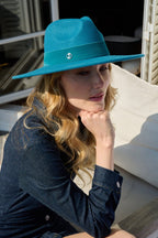 Borsalino Charlotte à Large Bord avec Ruban en Velours - Joe & Mey