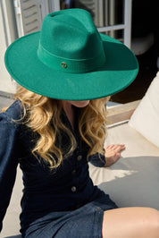 Borsalino Charlotte à Large Bord avec Ruban en Velours - Joe & Mey