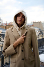Cagoule mixte en laine et acrylique – Beige – vue 2