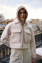 Cagoule mixte en laine et acrylique – Taupe – vue 2