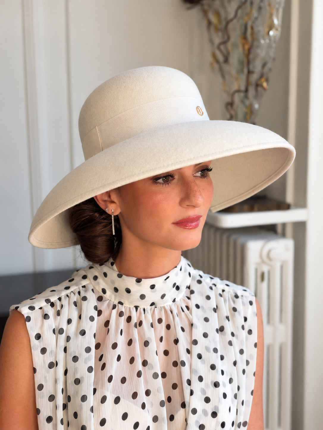 Capeline en laine feutrine – Blanc – vue 3
