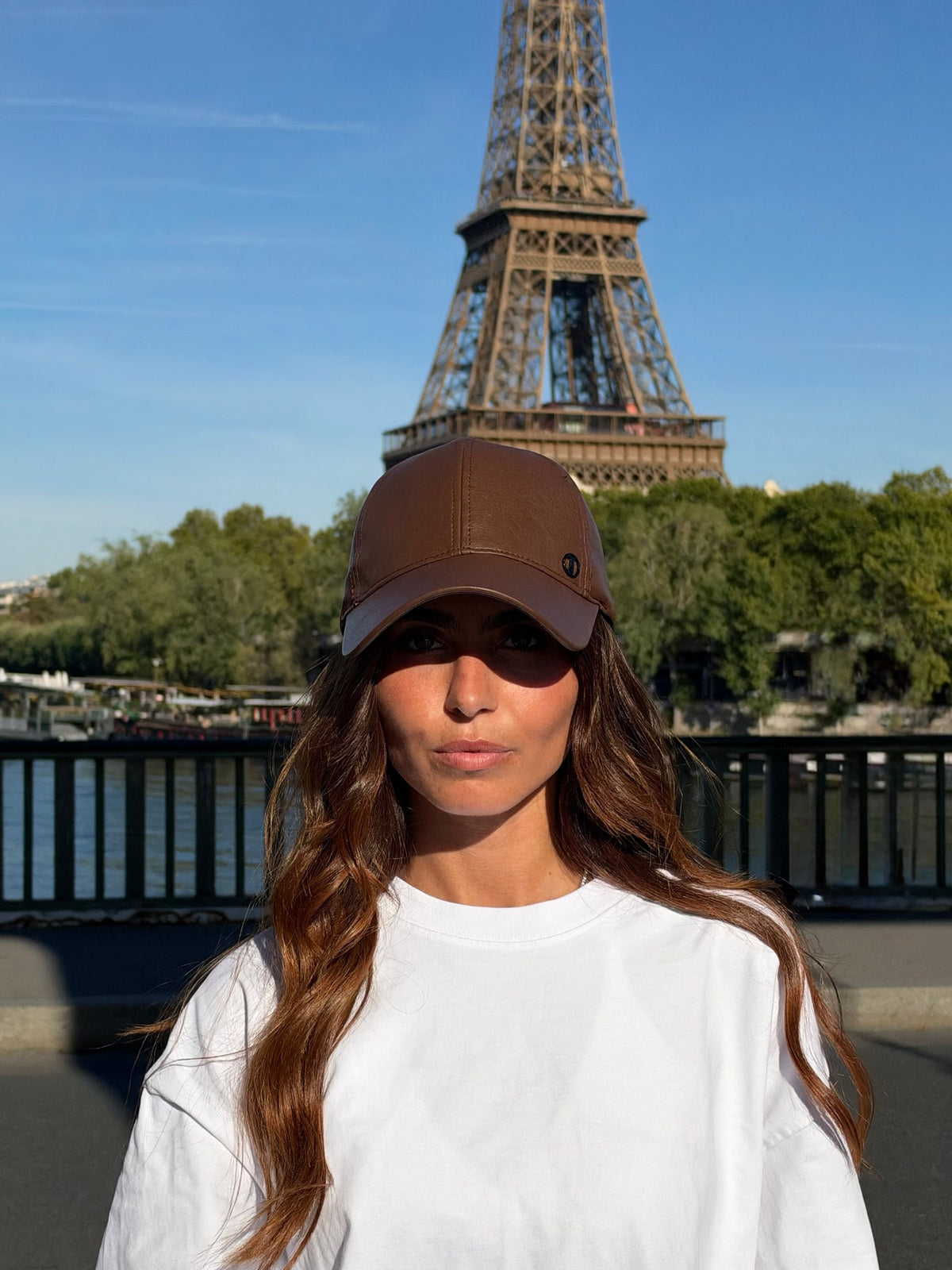 Gorra de béisbol efecto piel vegana – Camel