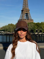 Casquette baseball effet cuir vegan – Camel – vue 1