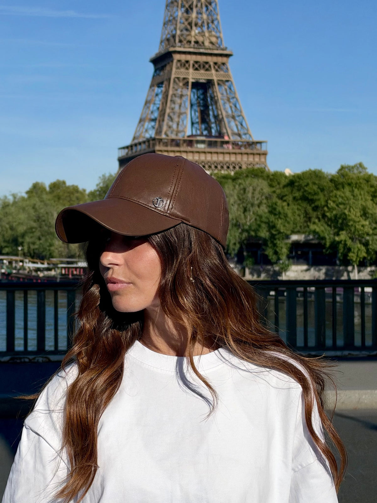 Casquette baseball effet cuir vegan – Camel – vue 2