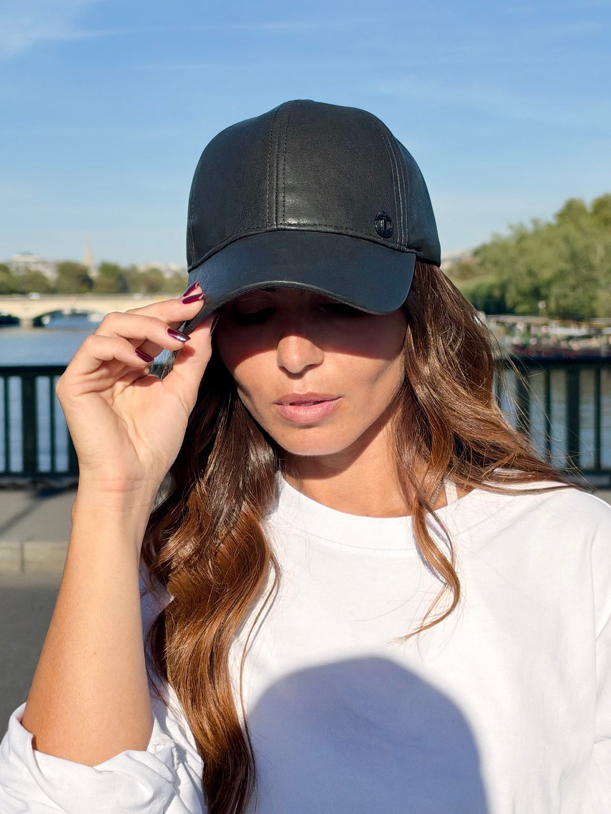 Baseballcap in veganer Lederoptik – Schwarz