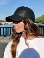 Casquette baseball effet cuir vegan – Noir – vue 2
