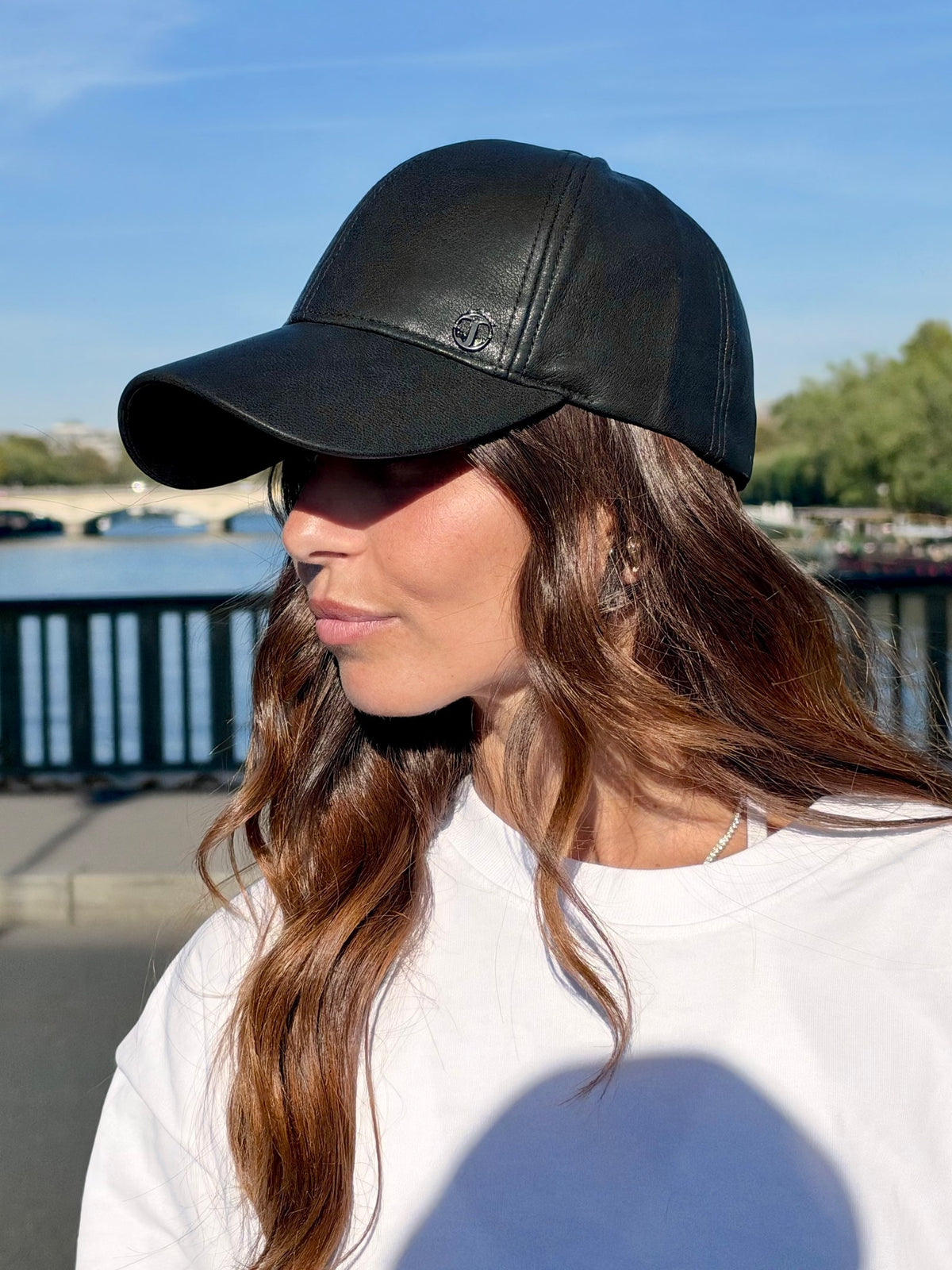 Casquette baseball effet cuir vegan – Noir – vue 2