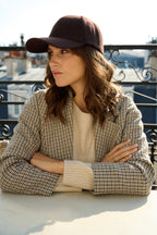 Casquette baseball en laine mélangée – Choco – vue 1